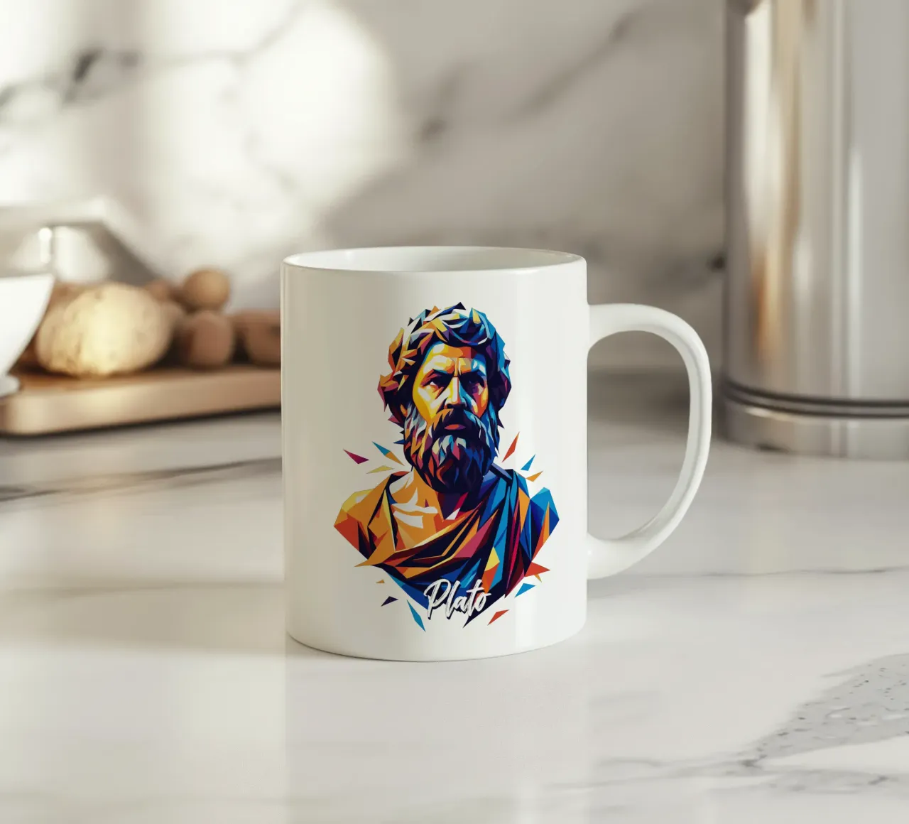 Plato WPAP Pop Art ceramic mug by vectorartnesia