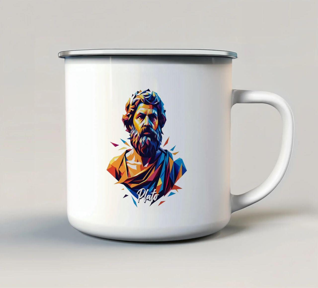 Plato WPAP Pop Art tazza in smalto da vectorartnesia