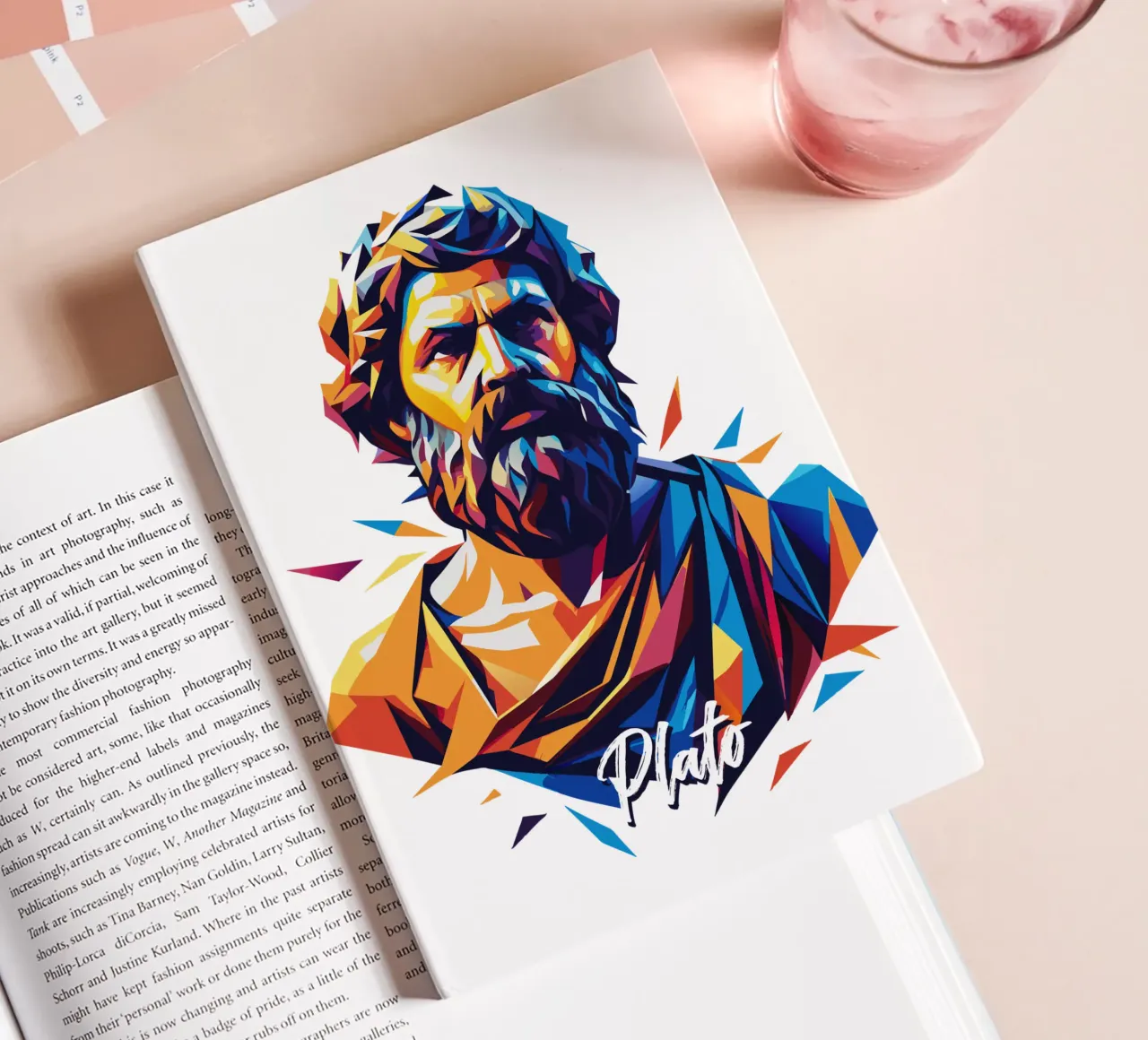 Plato WPAP Pop Art notebook by vectorartnesia