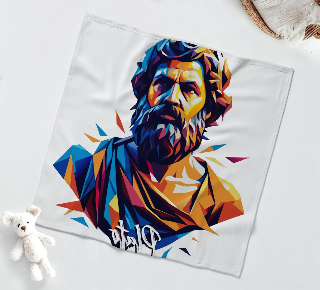 Plato WPAP Pop Art coperta in pile da vectorartnesia