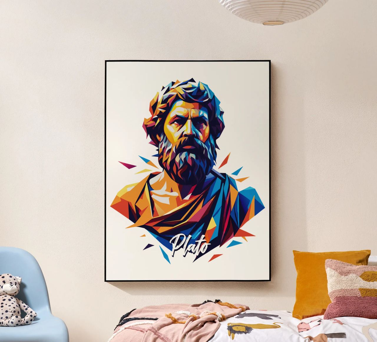 Plato WPAP Pop Art metacrilato de vectorartnesia