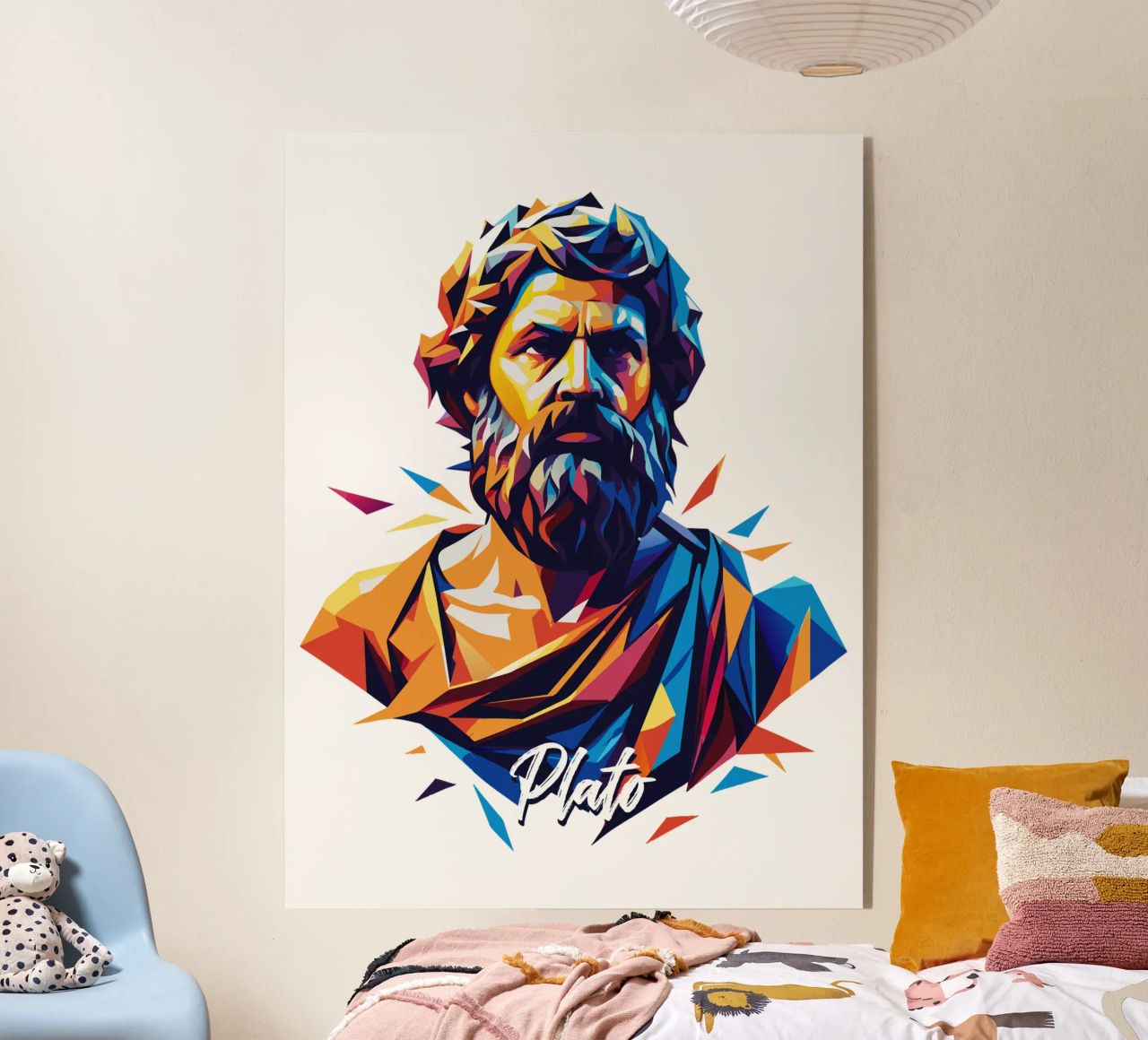 Plato WPAP Pop Art metacrilato de vectorartnesia