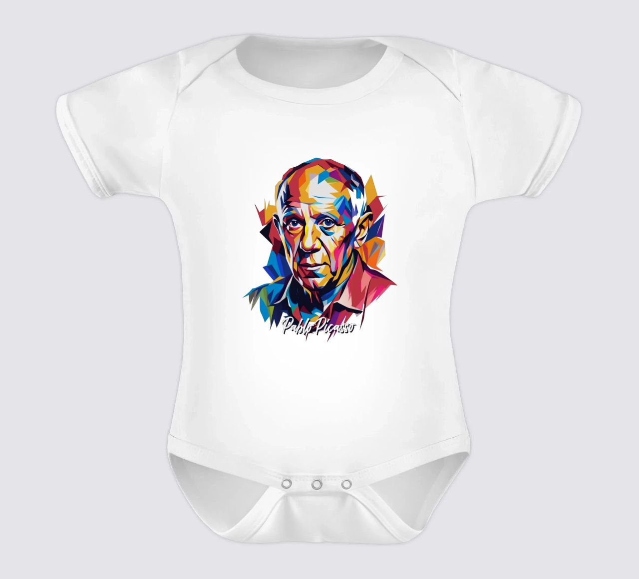 Pablo Picasso In WPAP Pop Art body neonato maniche corte da vectorartnesia