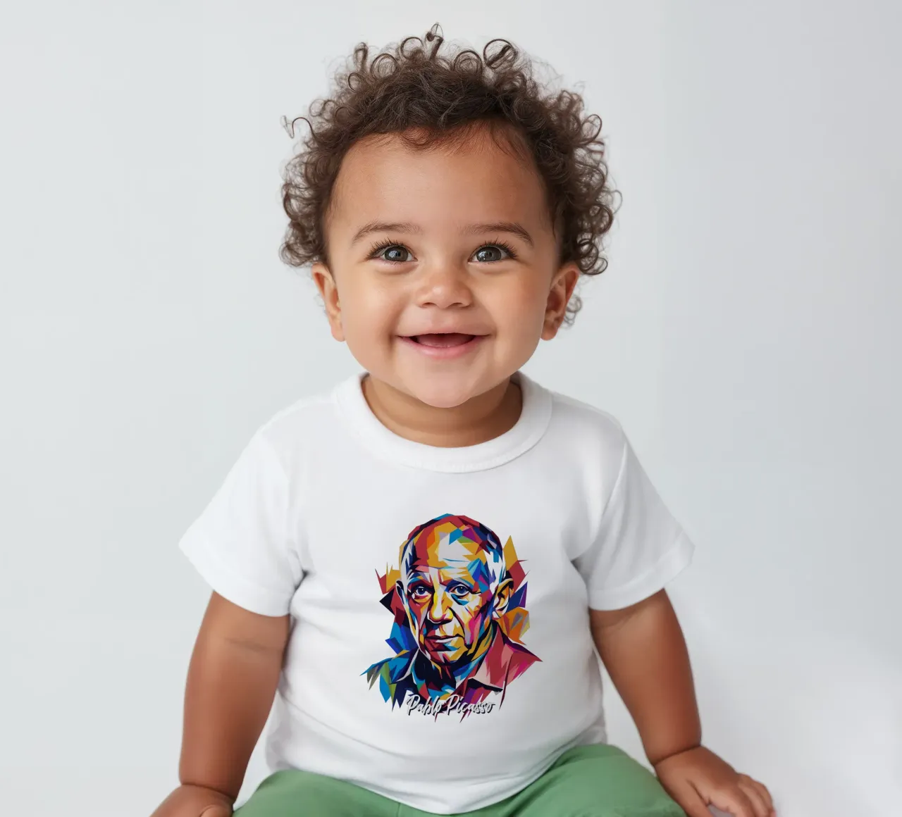 Pablo Picasso In WPAP Pop Art baby t-shirt by vectorartnesia