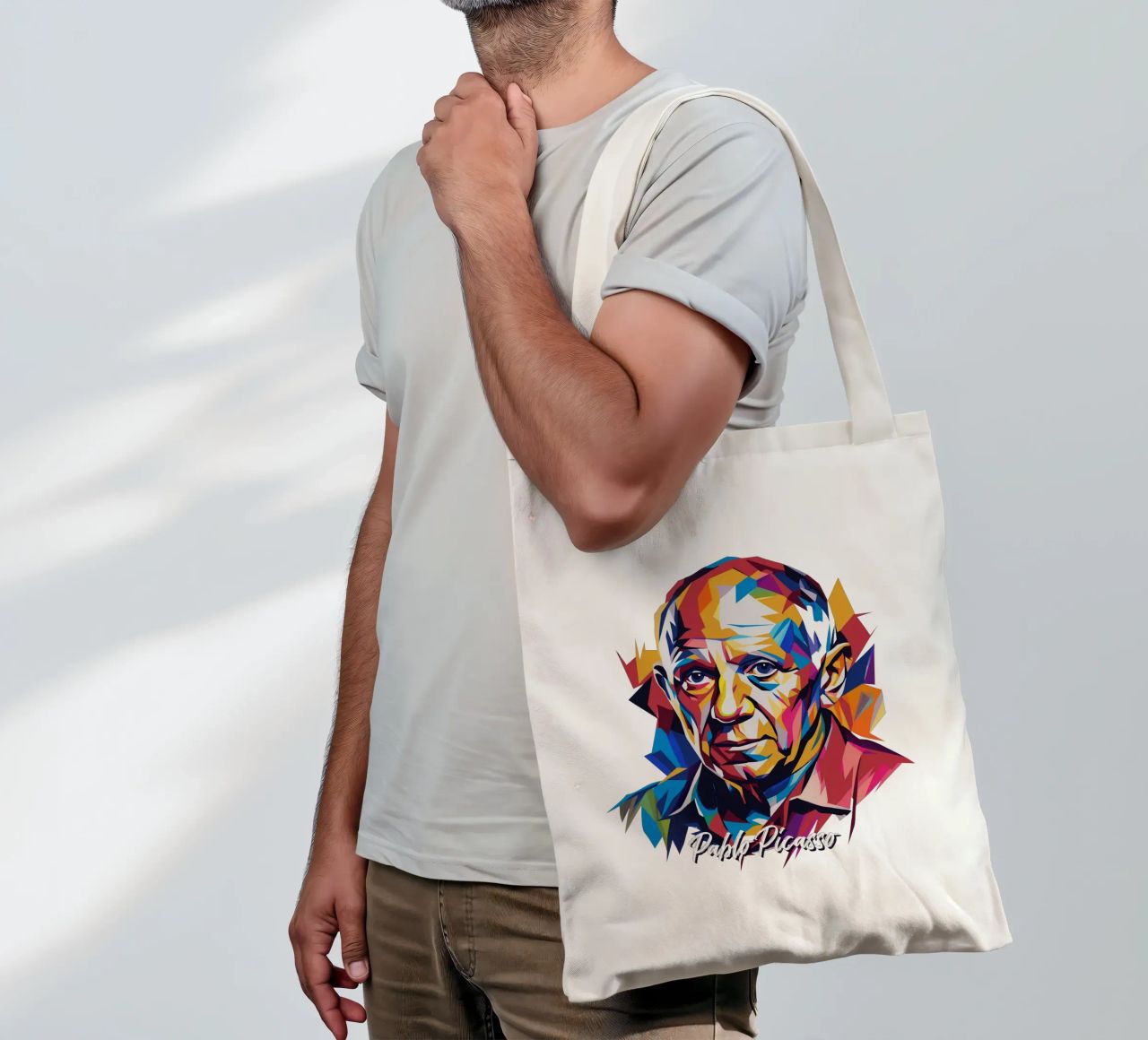 Pablo Picasso In WPAP Pop Art borsa in juta da vectorartnesia