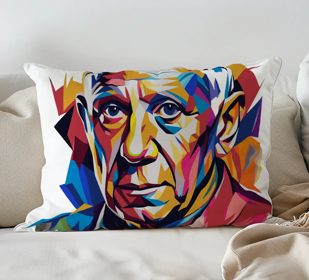 Pablo Picasso In WPAP Pop Art cuscino da vectorartnesia
