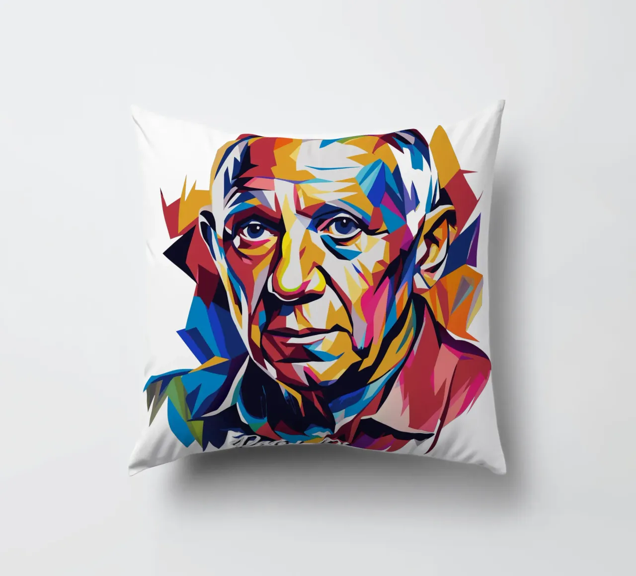 Pablo Picasso In WPAP Pop Art cuscino da vectorartnesia