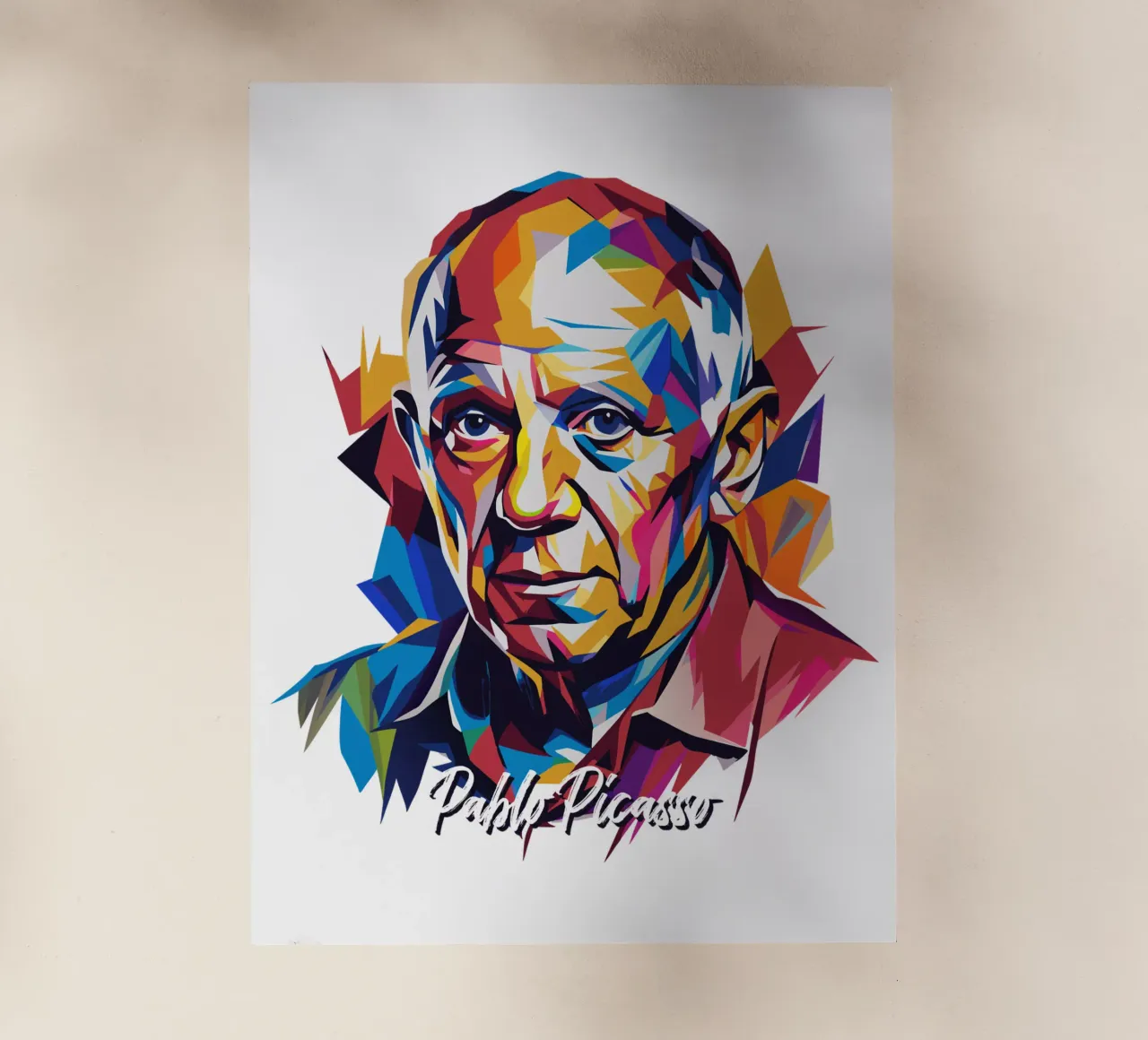 Pablo Picasso In WPAP Pop Art pellicola backlit da vectorartnesia