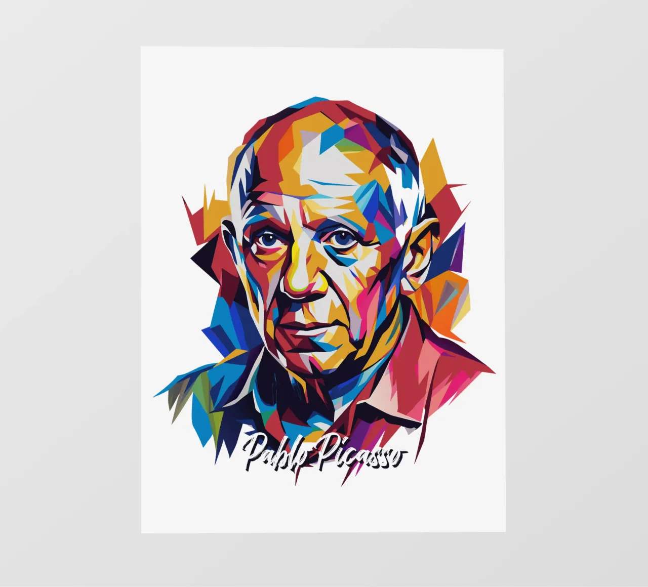 Pablo Picasso In WPAP Pop Art pellicola backlit da vectorartnesia