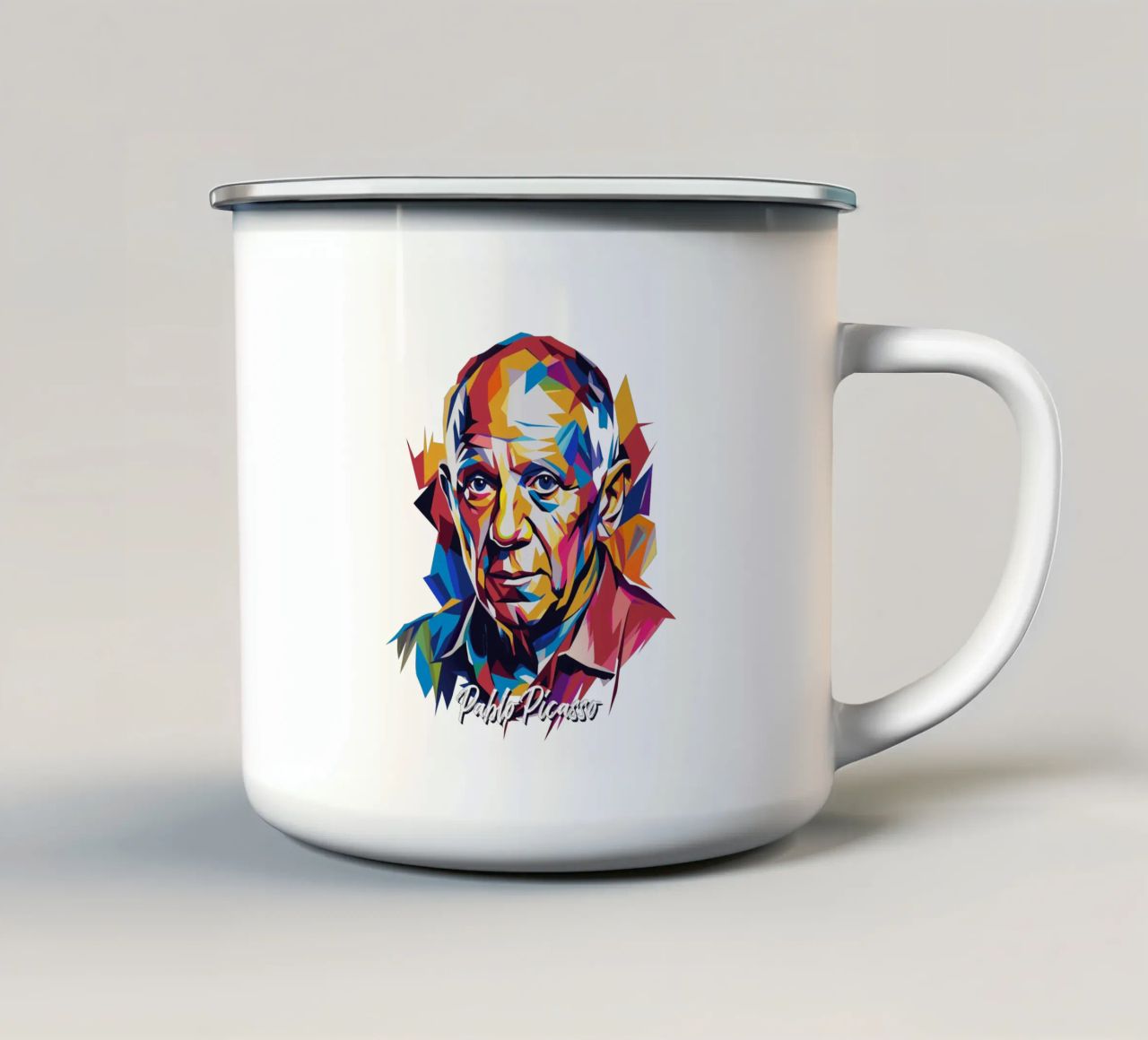 Pablo Picasso In WPAP Pop Art emaille mok van vectorartnesia