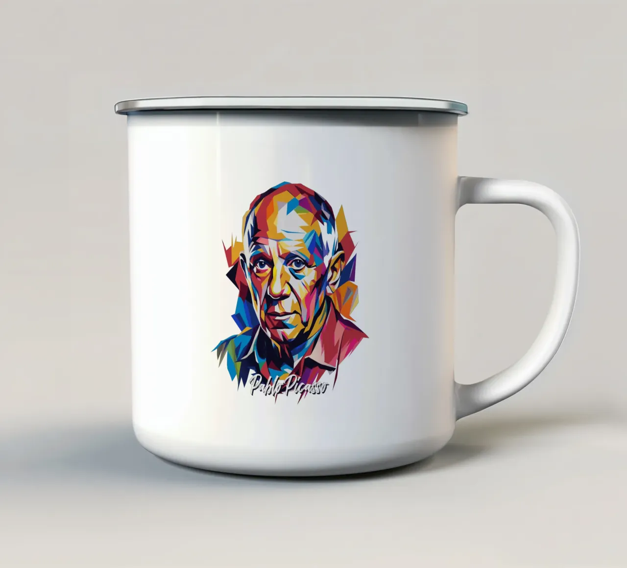 Pablo Picasso In WPAP Pop Art mug en émail de vectorartnesia