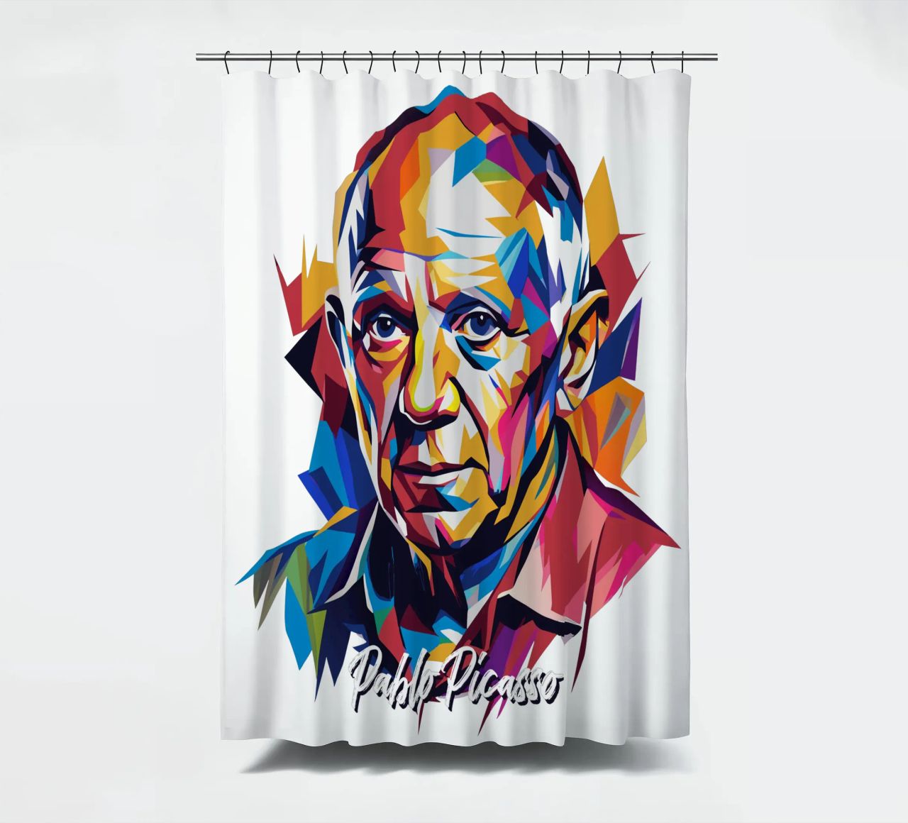 Pablo Picasso In WPAP Pop Art tenda da doccia da vectorartnesia
