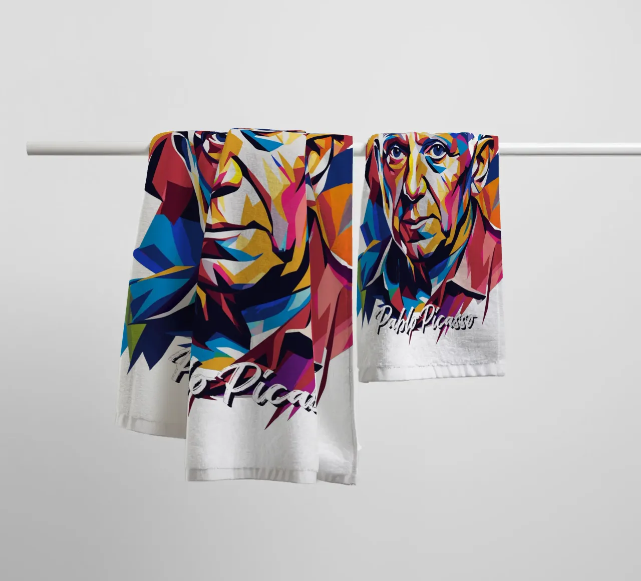 Pablo Picasso In WPAP Pop Art badhanddoek van vectorartnesia