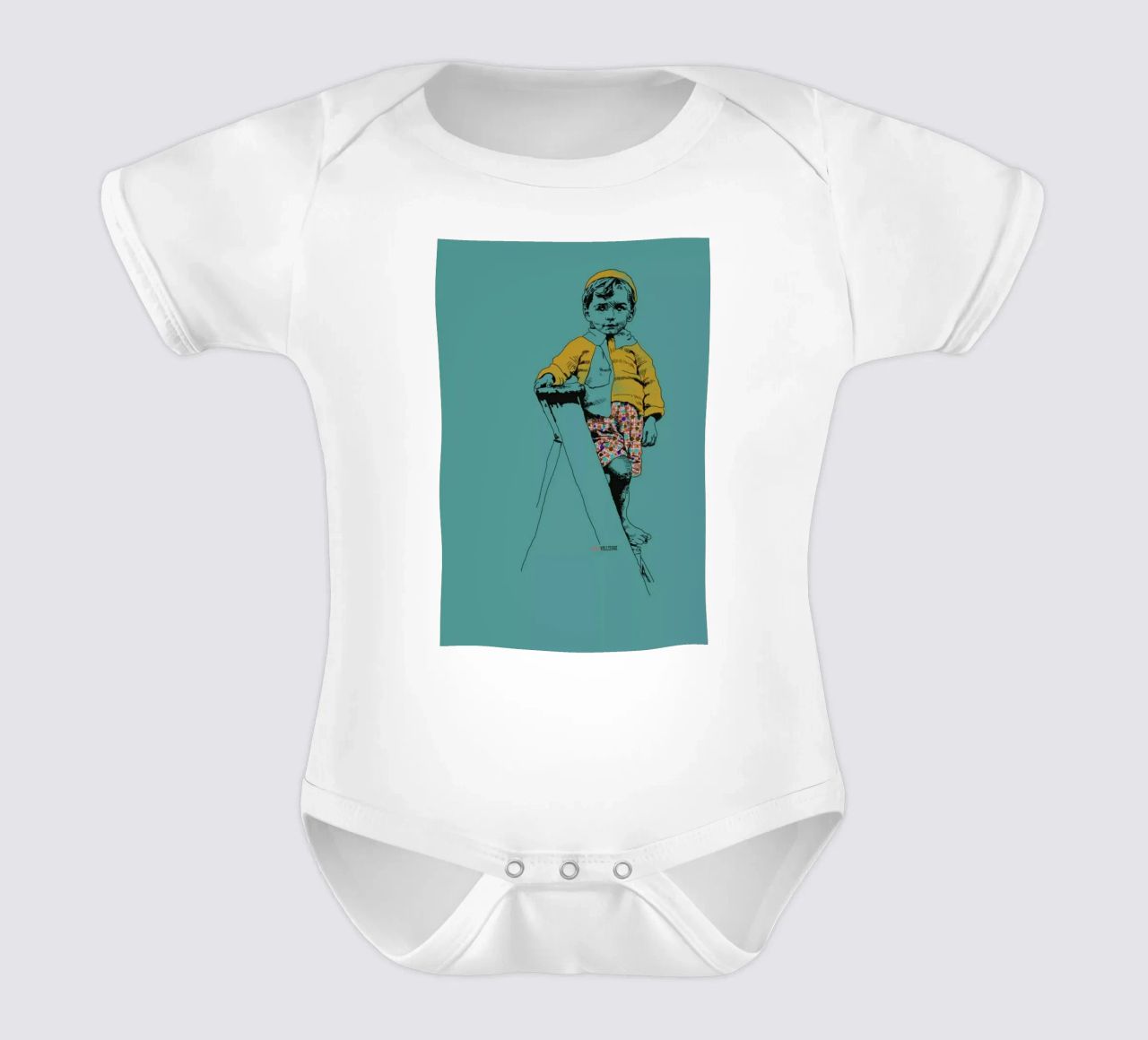 Ladder Boy body neonato maniche corte da La Belette Rose