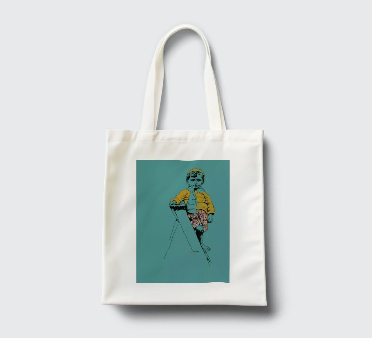 Ladder Boy borsa in juta da La Belette Rose