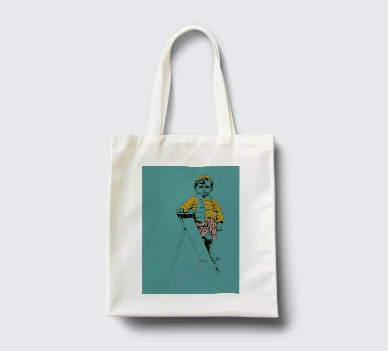 Ladder Boy borsa in juta da La Belette Rose
