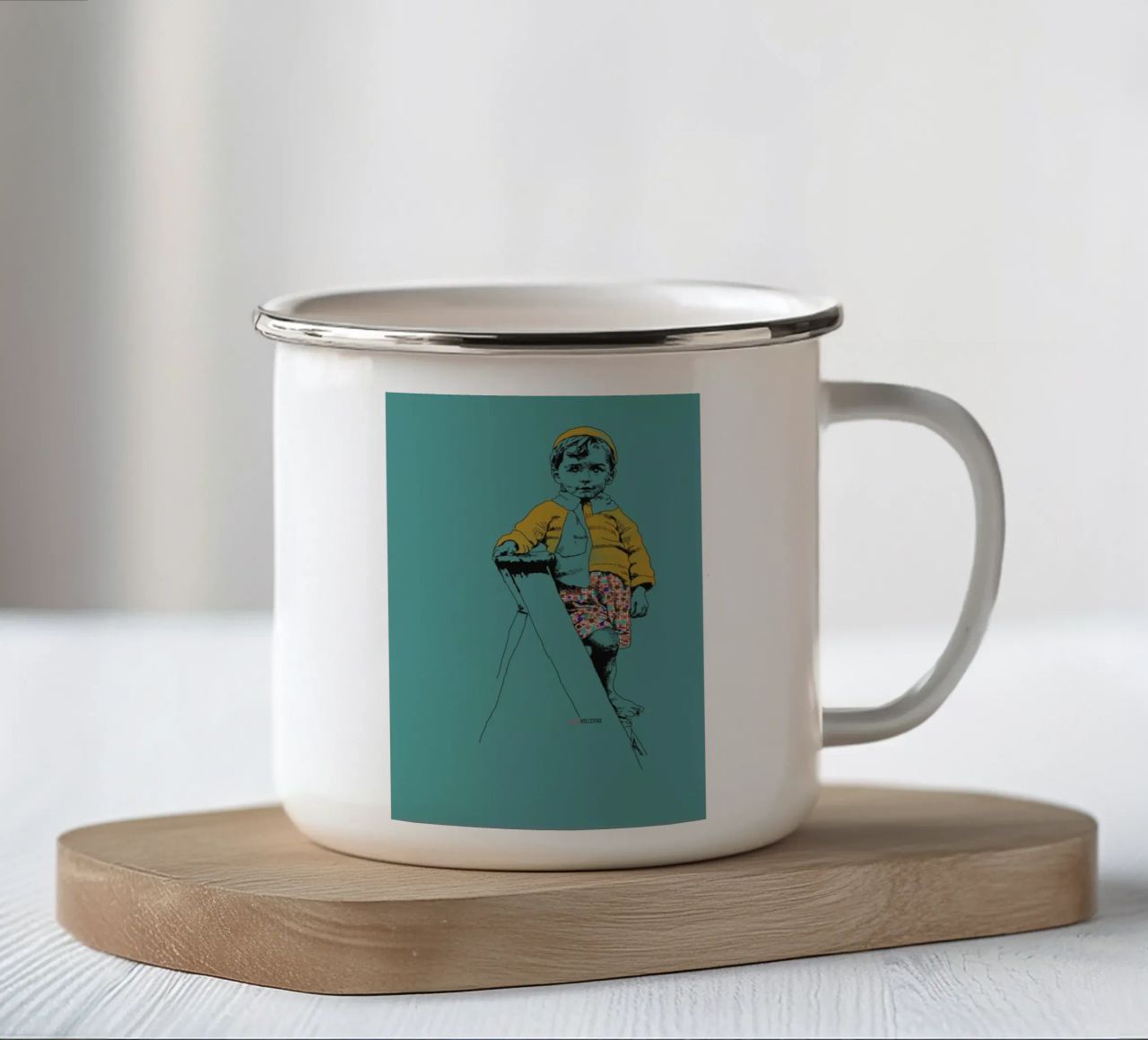 Ladder Boy tazza in smalto da La Belette Rose