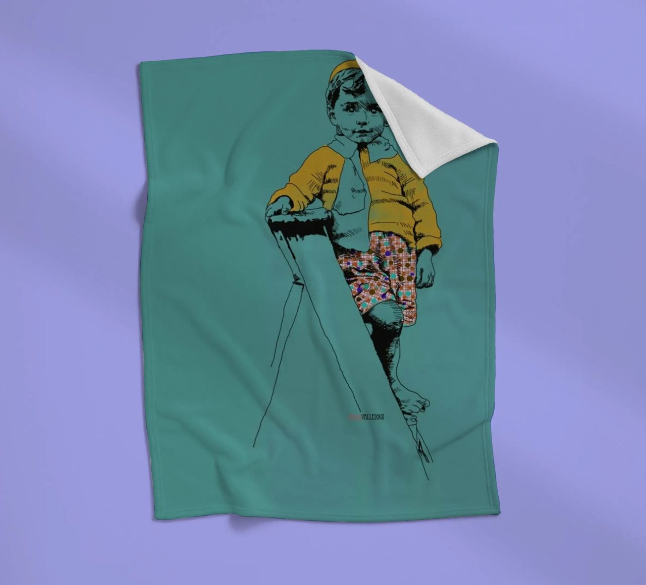 Ladder Boy coperta in pile da La Belette Rose