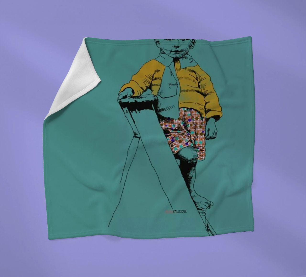 Ladder Boy coperta in pile da La Belette Rose