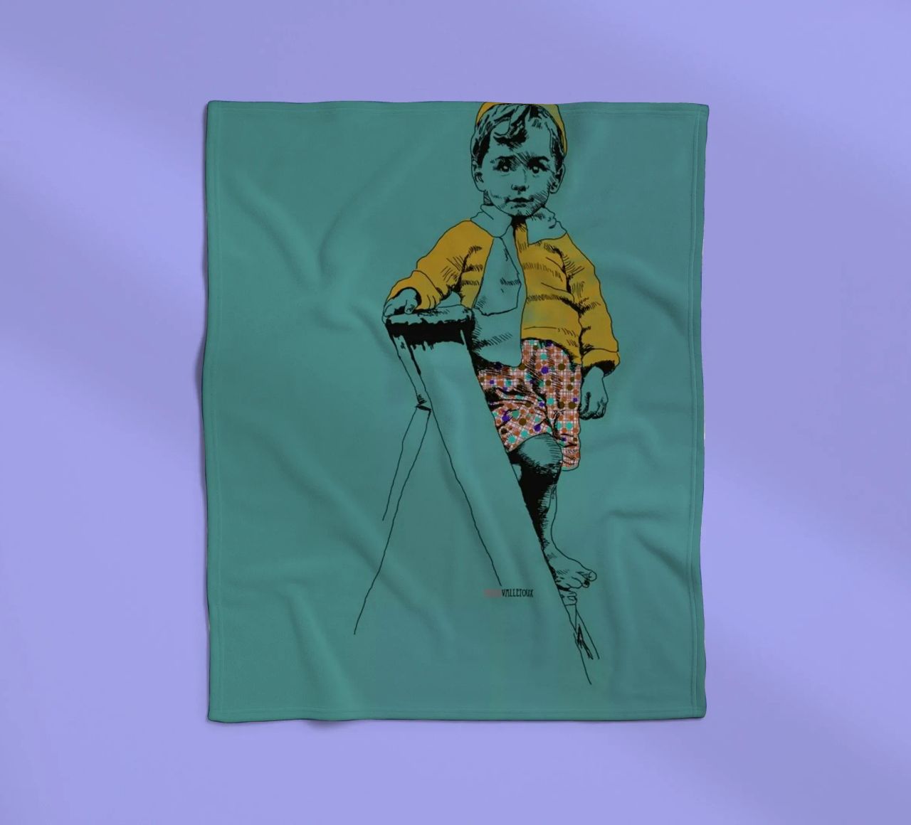 Ladder Boy coperta in pile da La Belette Rose