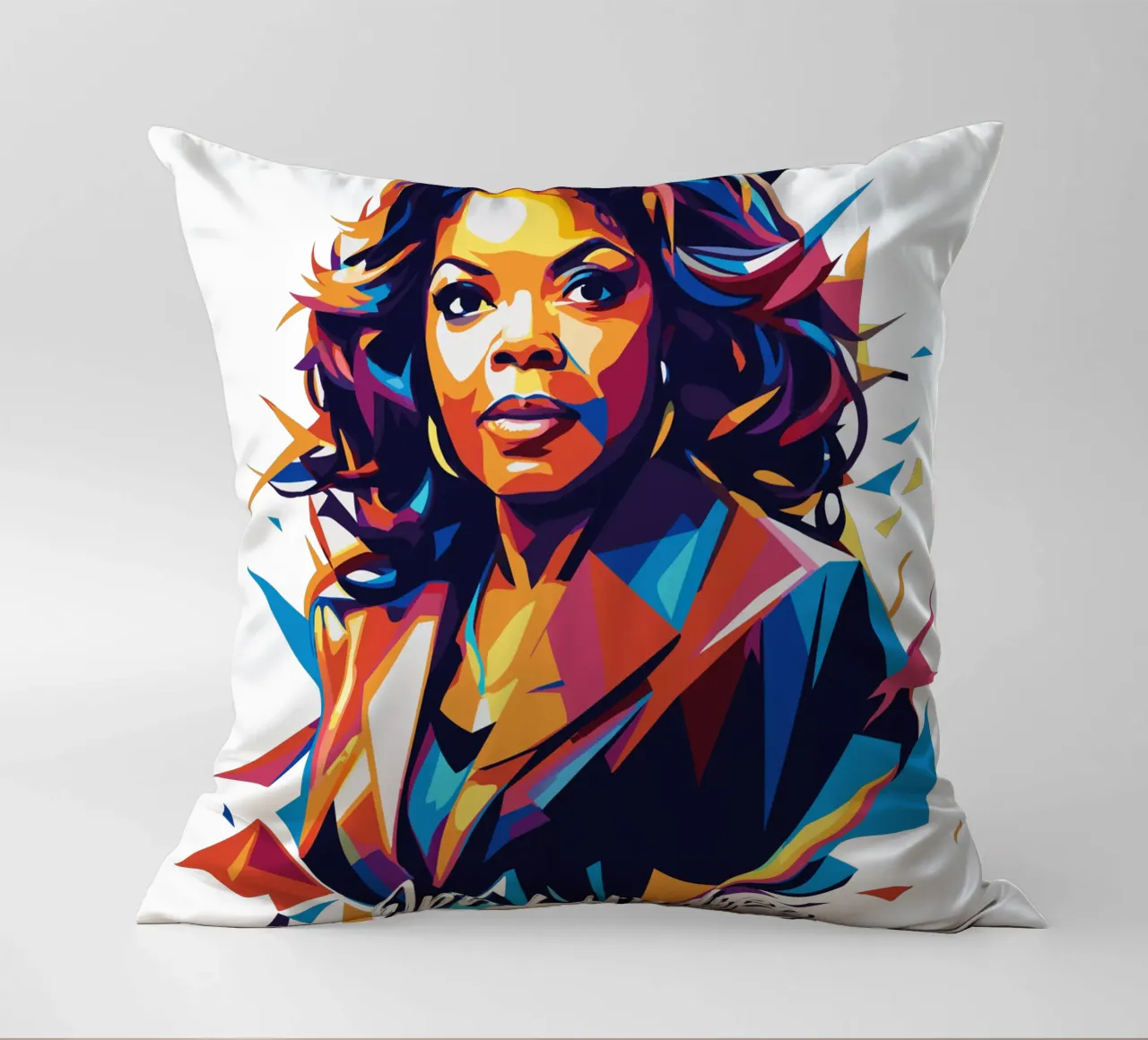 Oprah Winfrey WPAP Pop Art cuscino da vectorartnesia