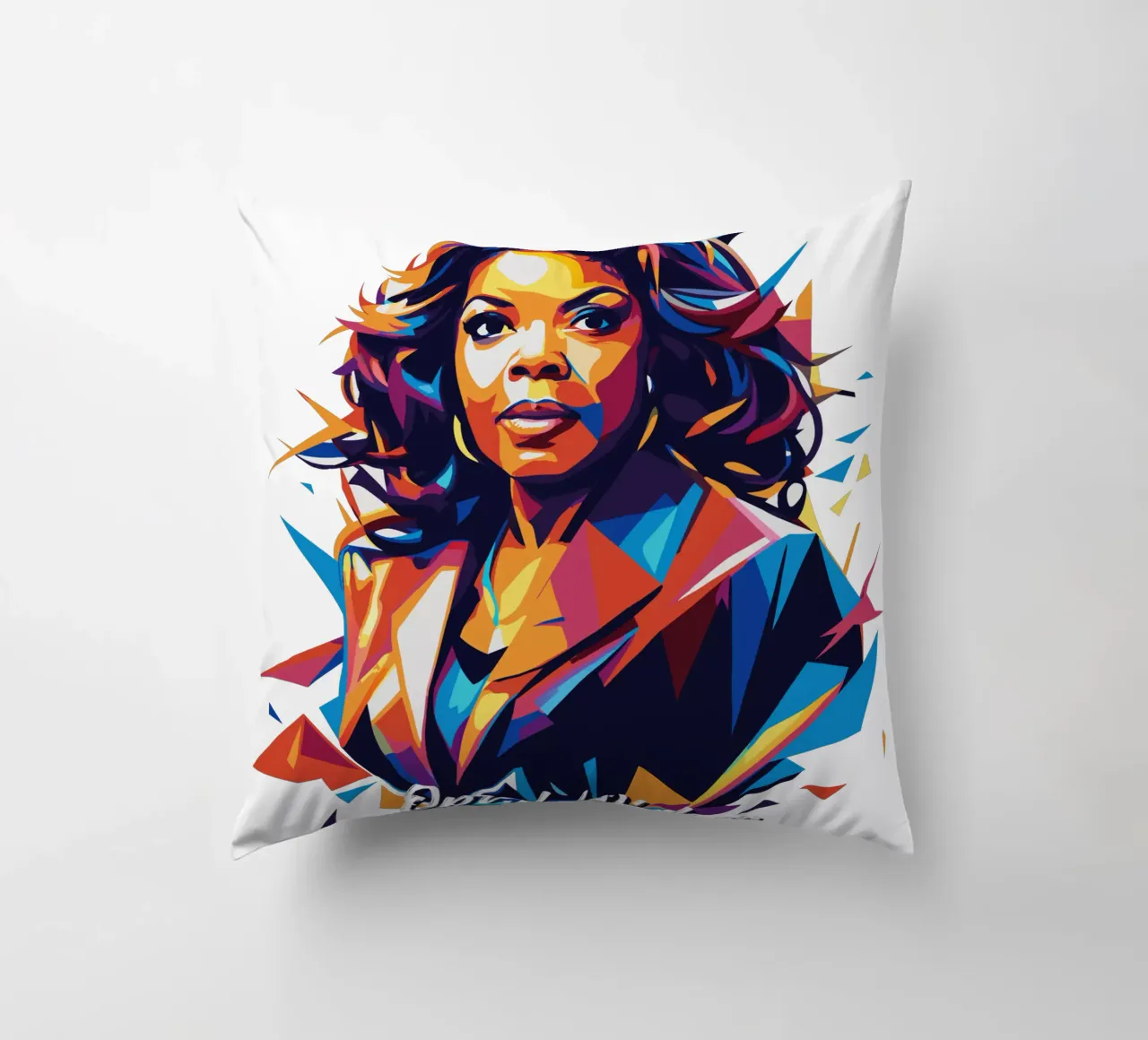 Oprah Winfrey WPAP Pop Art cuscino da vectorartnesia