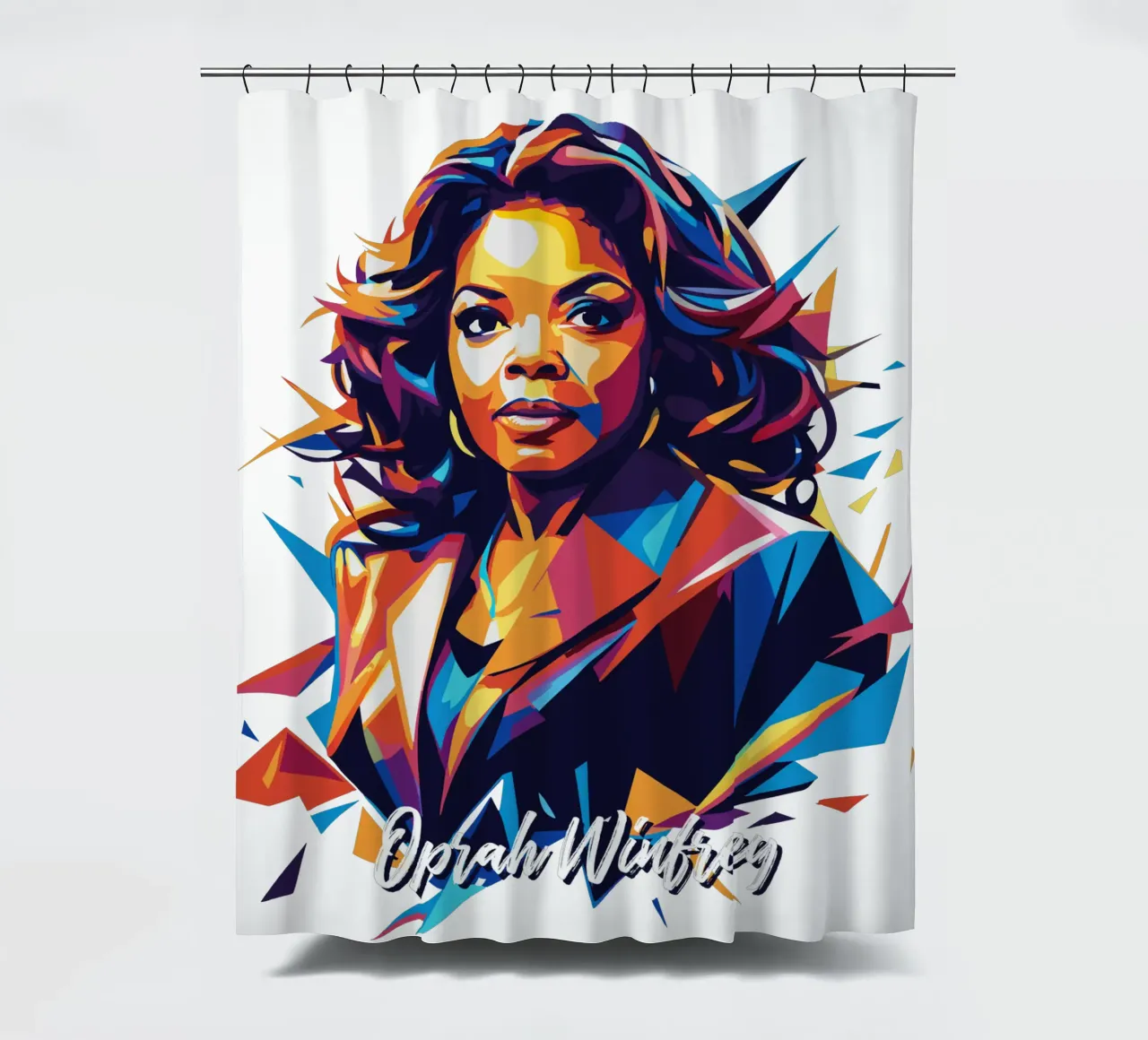 Oprah Winfrey WPAP Pop Art tenda da doccia da vectorartnesia