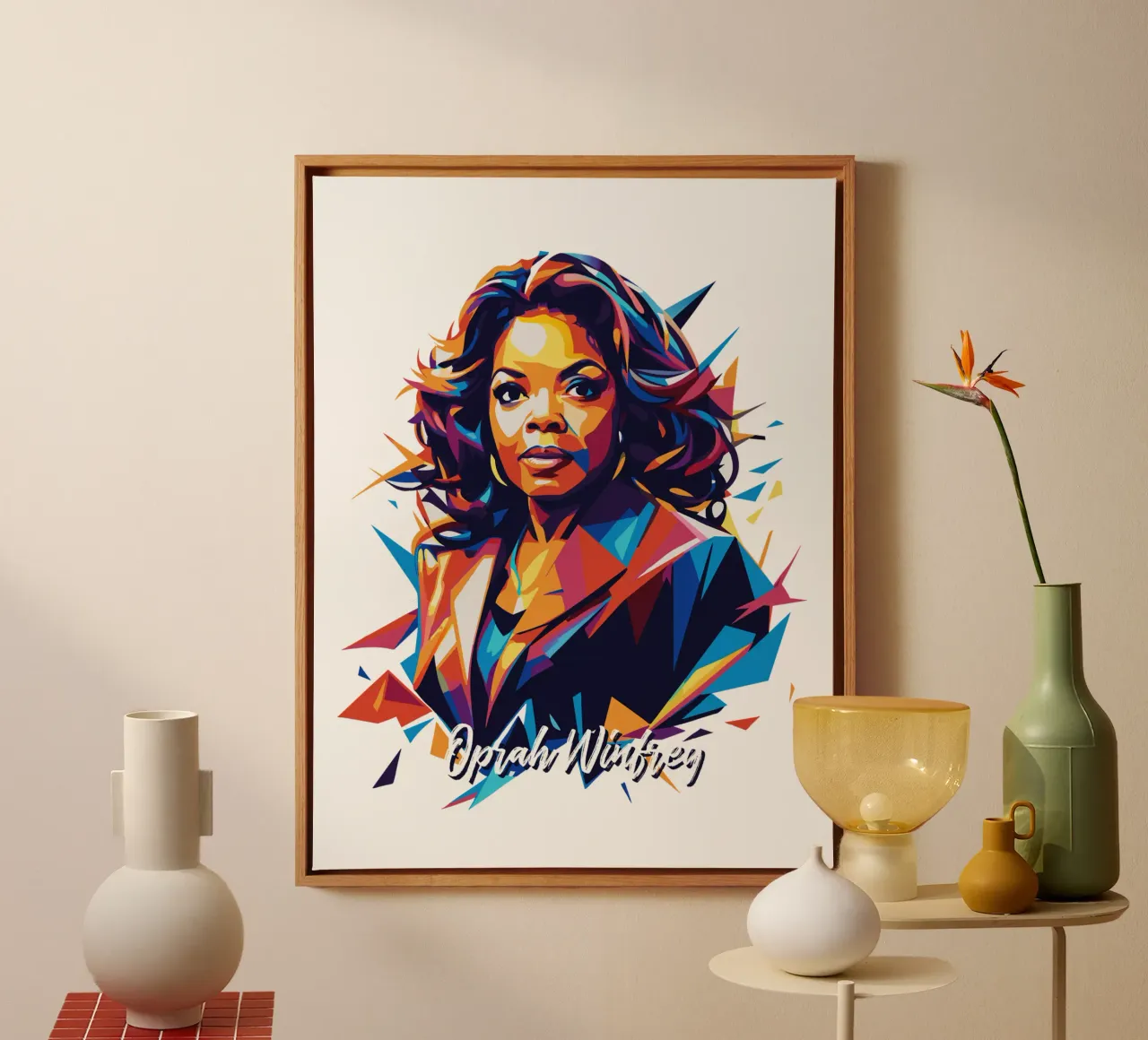 Oprah Winfrey WPAP Pop Art tela con Cornice a cassetta da vectorartnesia