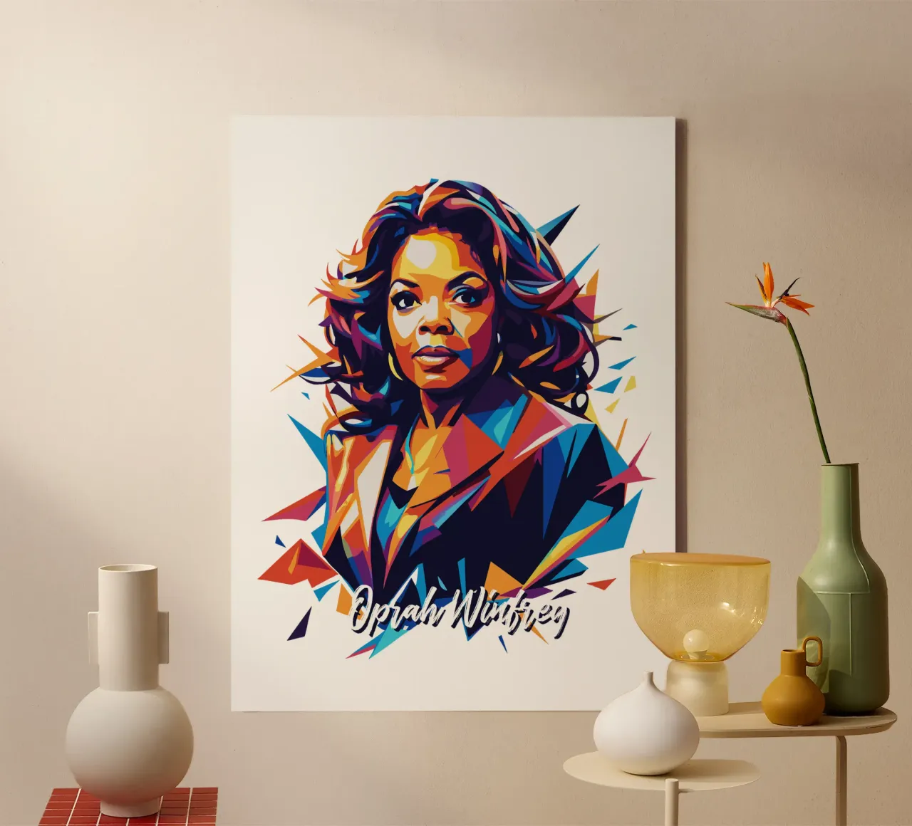 Oprah Winfrey WPAP Pop Art tela con Cornice a cassetta da vectorartnesia