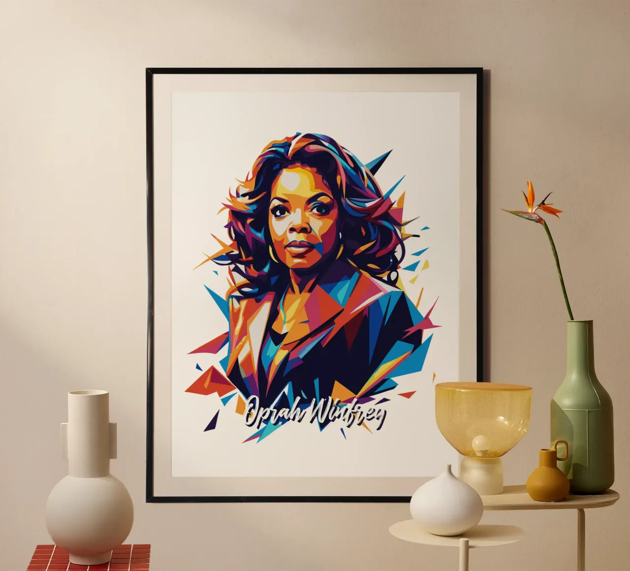 Oprah Winfrey WPAP Pop Art carta hahnemühle da vectorartnesia