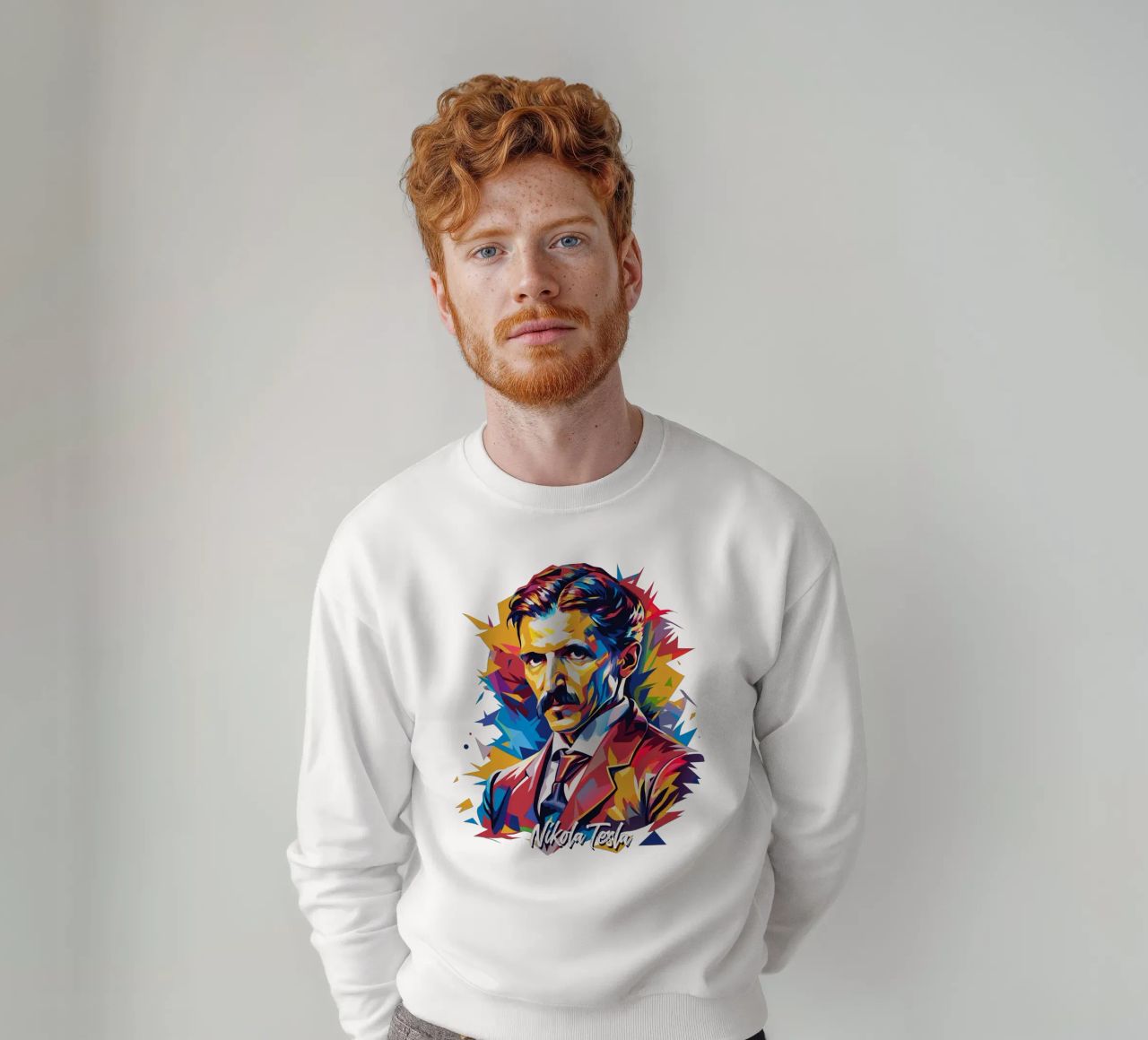 Nikola Tesla In WPAP Pop Art felpa da vectorartnesia