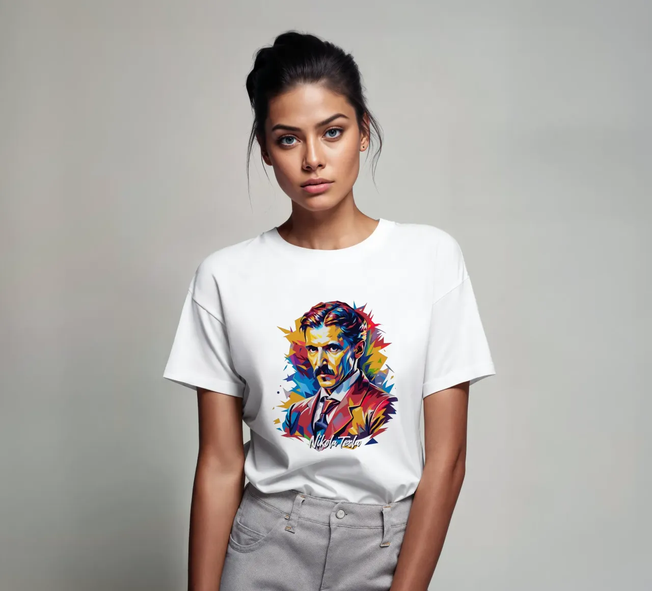 Nikola Tesla In WPAP Pop Art camiseta de vectorartnesia