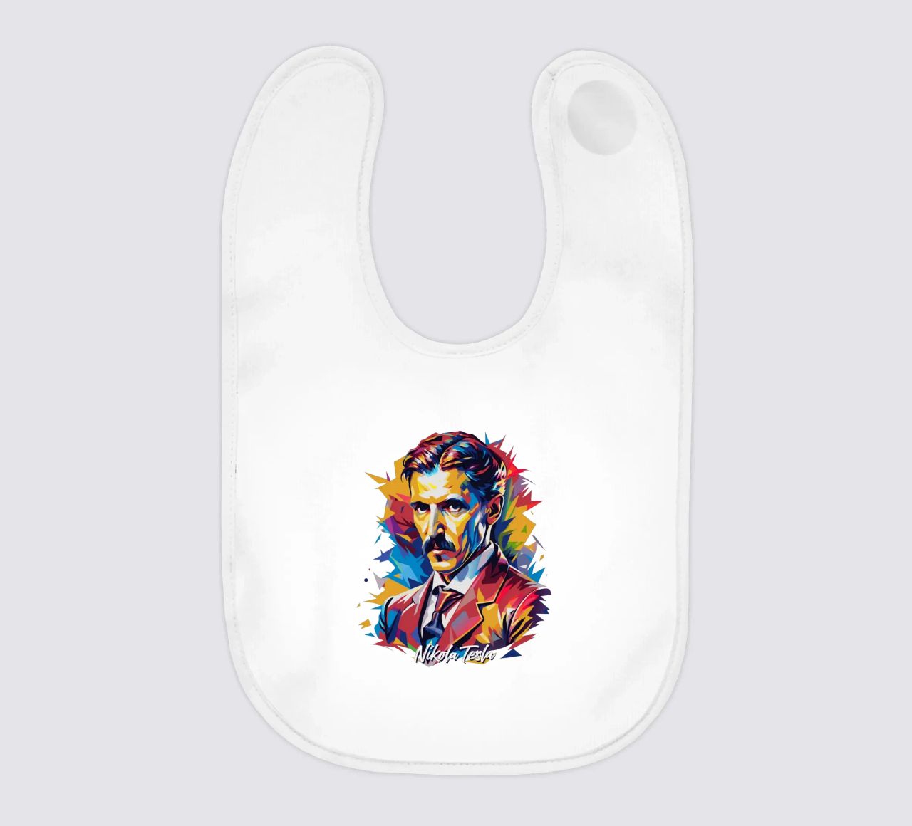 Nikola Tesla In WPAP Pop Art bavaglino da vectorartnesia