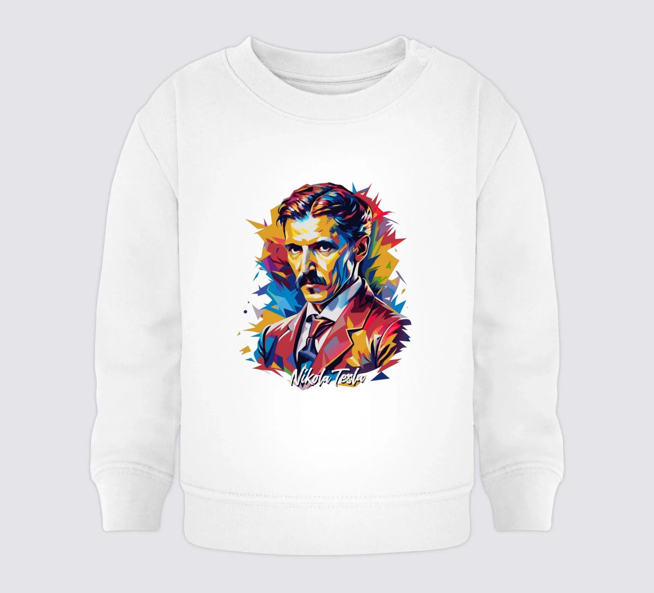 Nikola Tesla In WPAP Pop Art felpa neonato da vectorartnesia