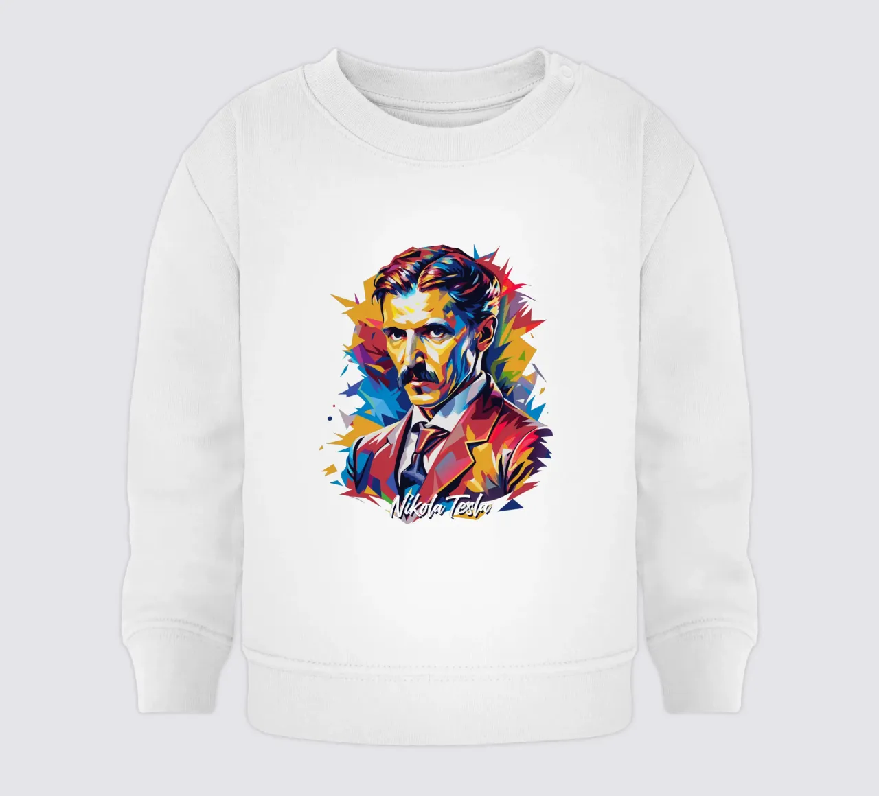 Nikola Tesla In WPAP Pop Art felpa neonato da vectorartnesia