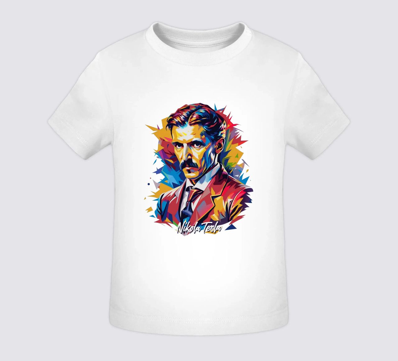 Nikola Tesla In WPAP Pop Art maglietta neonato da vectorartnesia