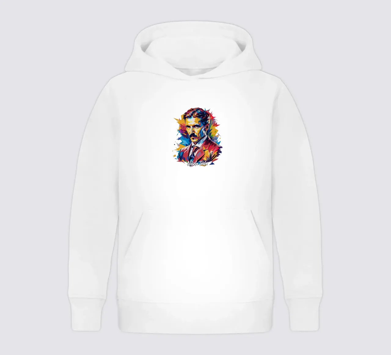 Nikola Tesla In WPAP Pop Art felpa bambino con cappuccio da vectorartnesia