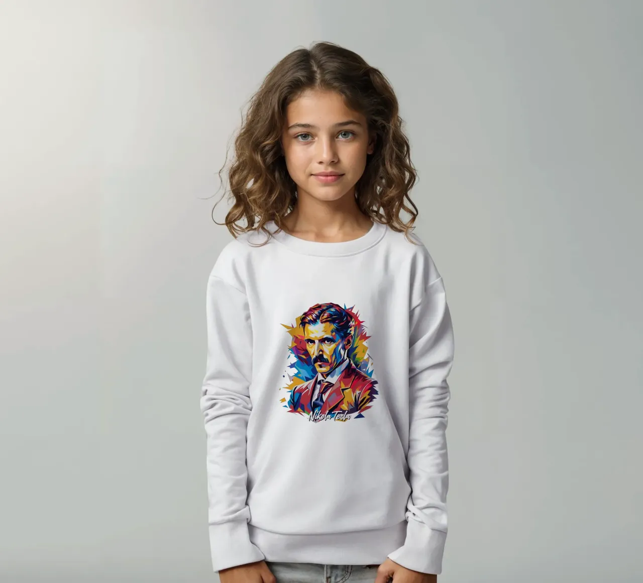 Nikola Tesla In WPAP Pop Art felpa bambino da vectorartnesia