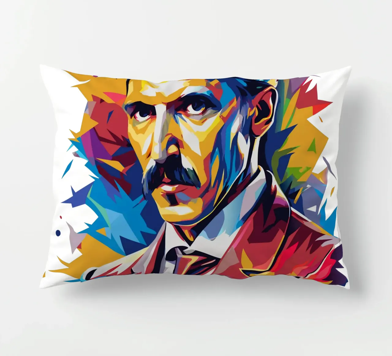 Nikola Tesla In WPAP Pop Art cuscino da vectorartnesia