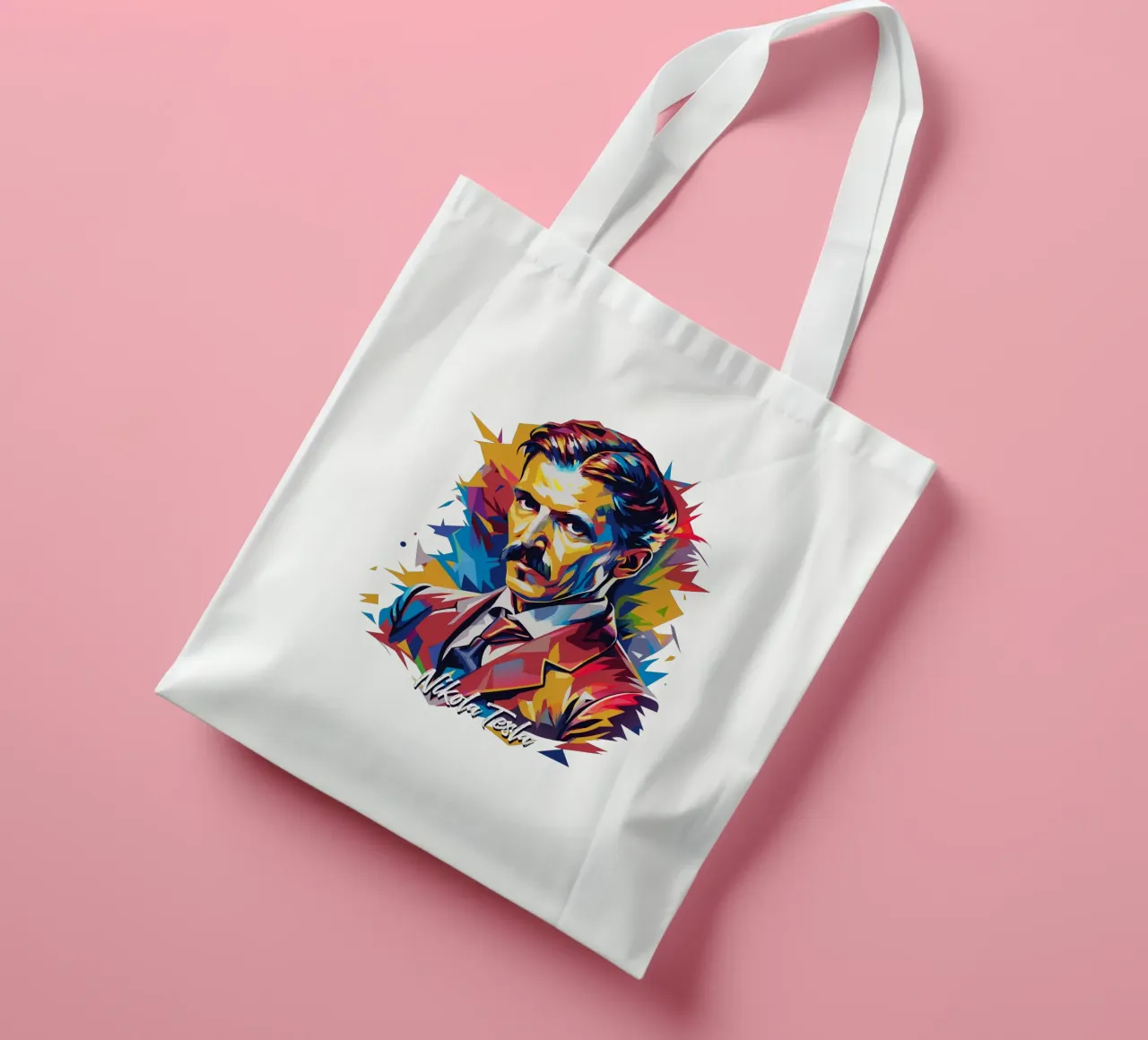 Nikola Tesla In WPAP Pop Art borsa in juta da vectorartnesia