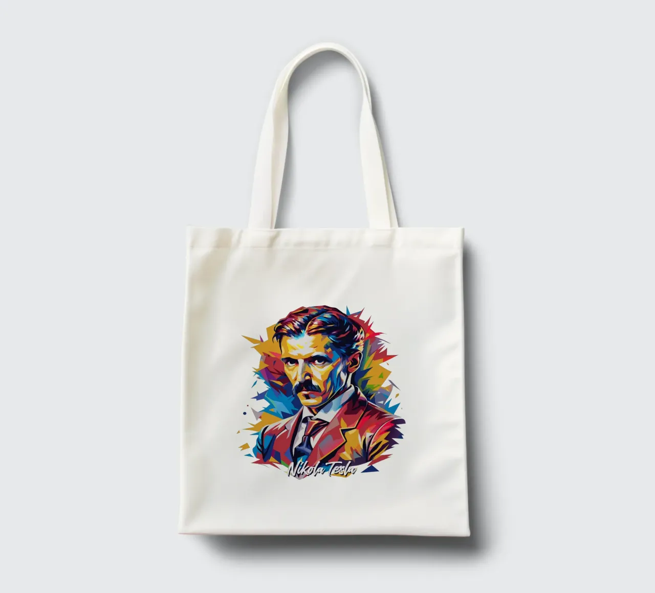 Nikola Tesla In WPAP Pop Art borsa in juta da vectorartnesia