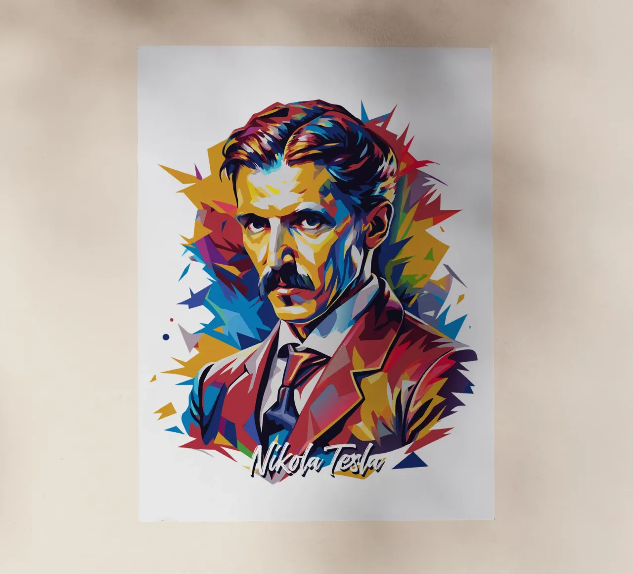 Nikola Tesla In WPAP Pop Art pellicola backlit da vectorartnesia