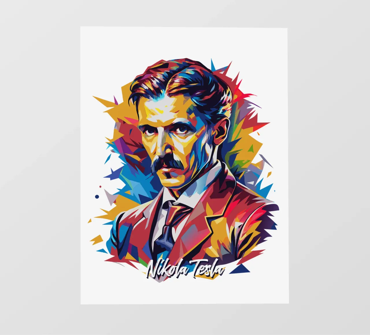 Nikola Tesla In WPAP Pop Art pellicola backlit da vectorartnesia