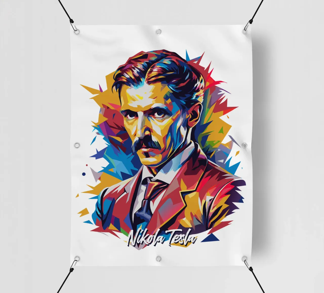 Nikola Tesla In WPAP Pop Art lonas publicitarias de vectorartnesia