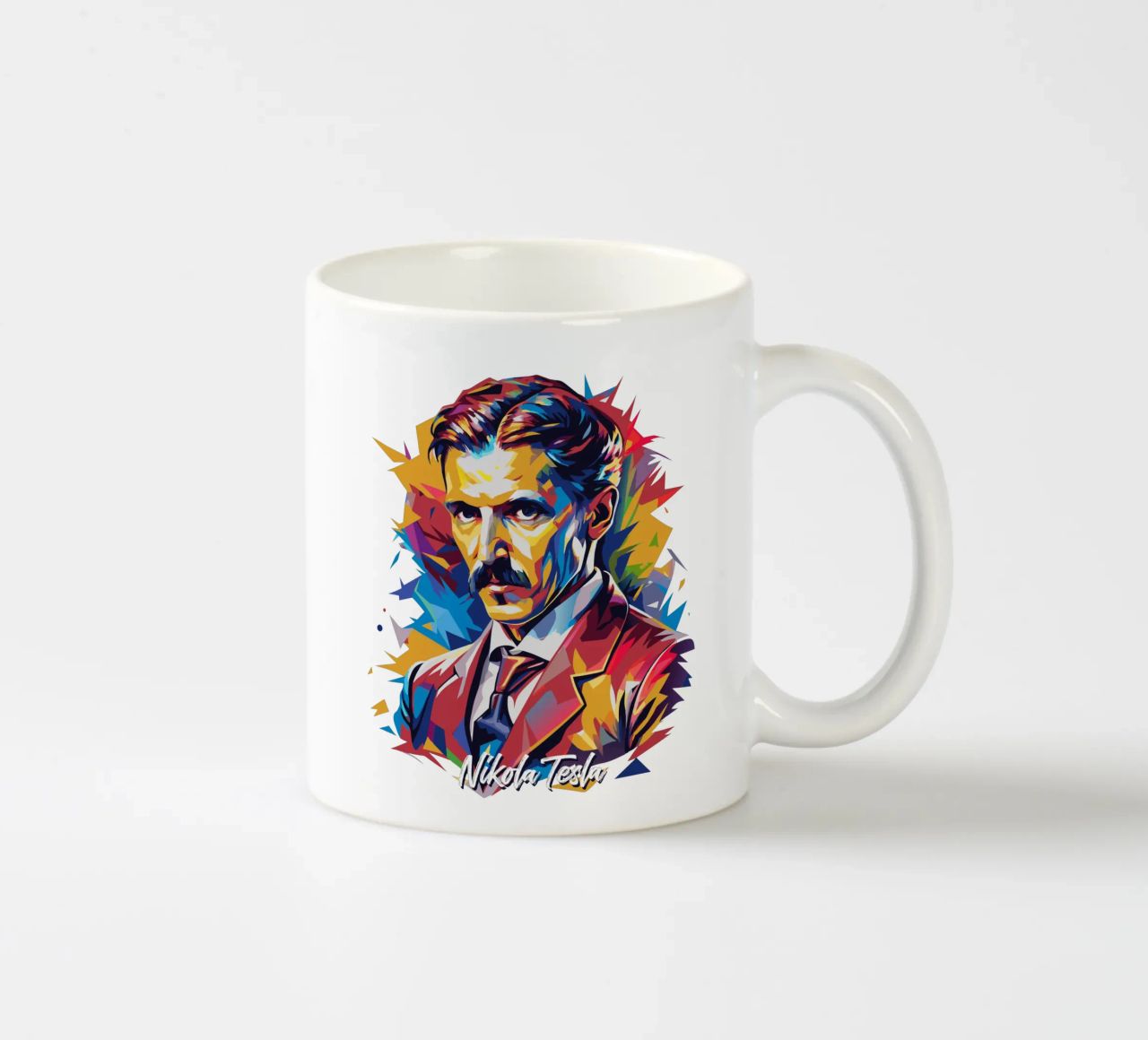 Nikola Tesla In WPAP Pop Art tazza in ceramica da vectorartnesia