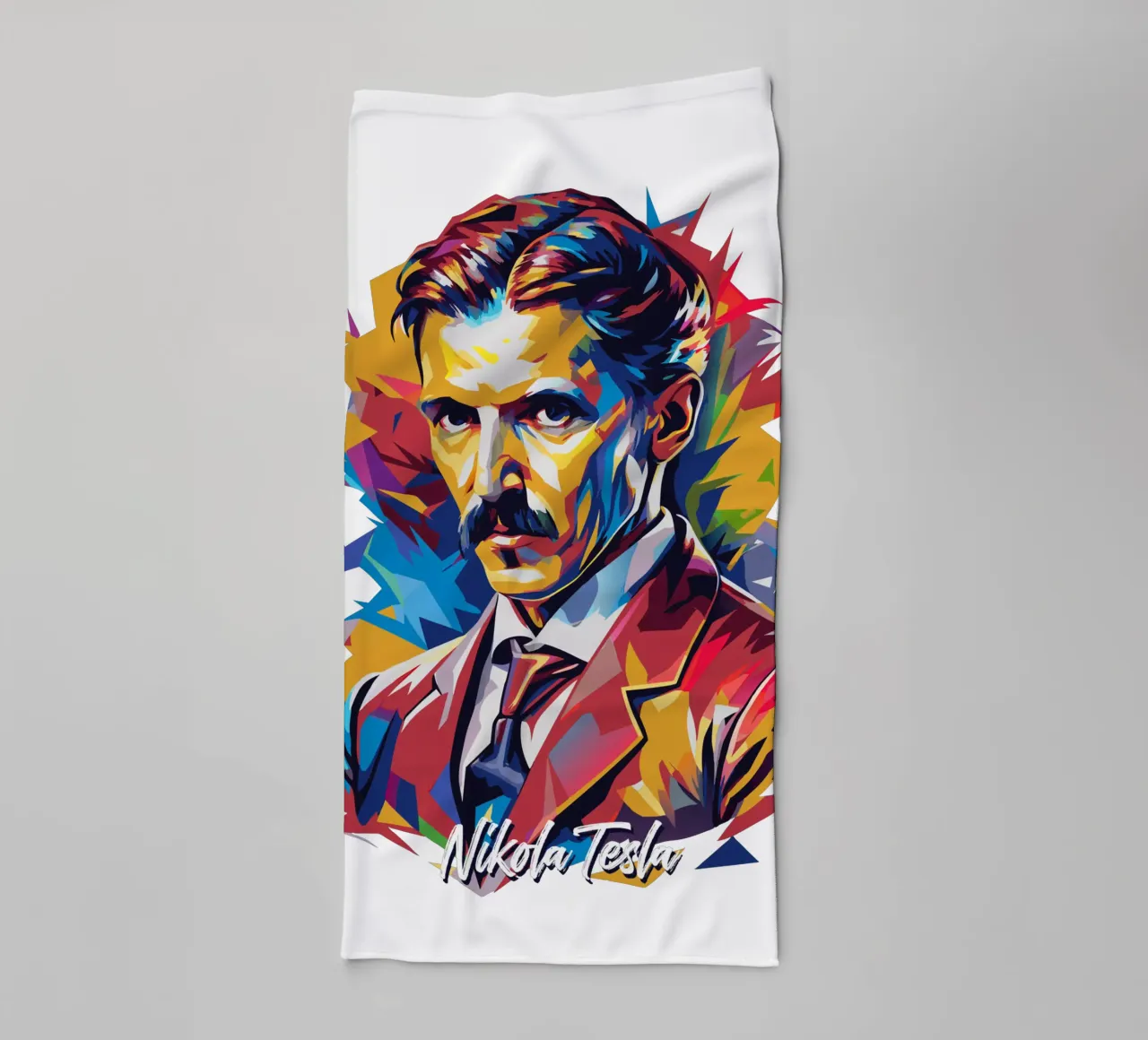 Nikola Tesla In WPAP Pop Art asciugamano da bagno da vectorartnesia