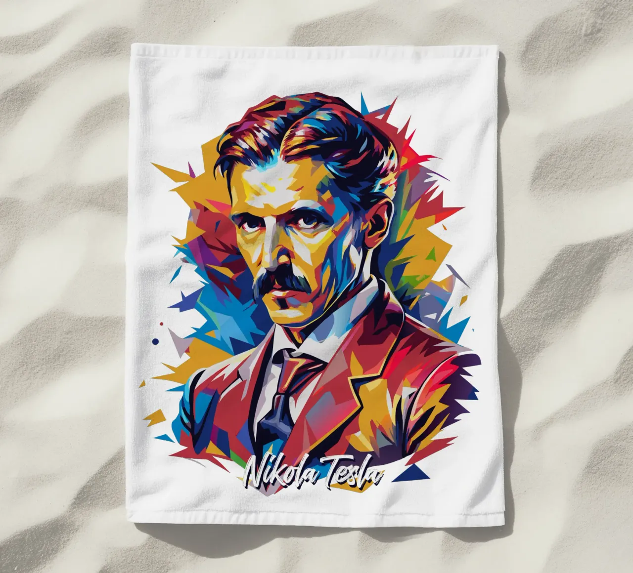 Nikola Tesla In WPAP Pop Art telo mare da vectorartnesia