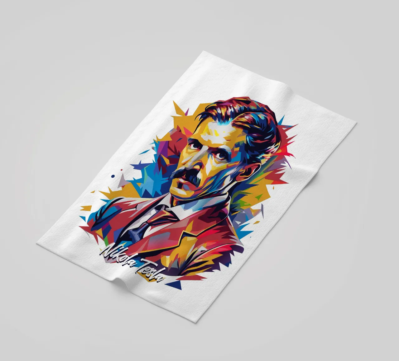 Nikola Tesla In WPAP Pop Art telo mare da vectorartnesia