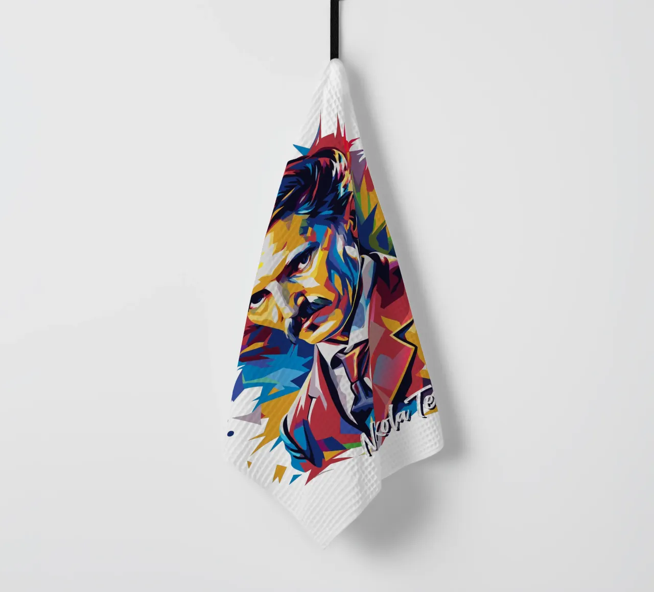 Nikola Tesla In WPAP Pop Art canovaccio da cucina da vectorartnesia