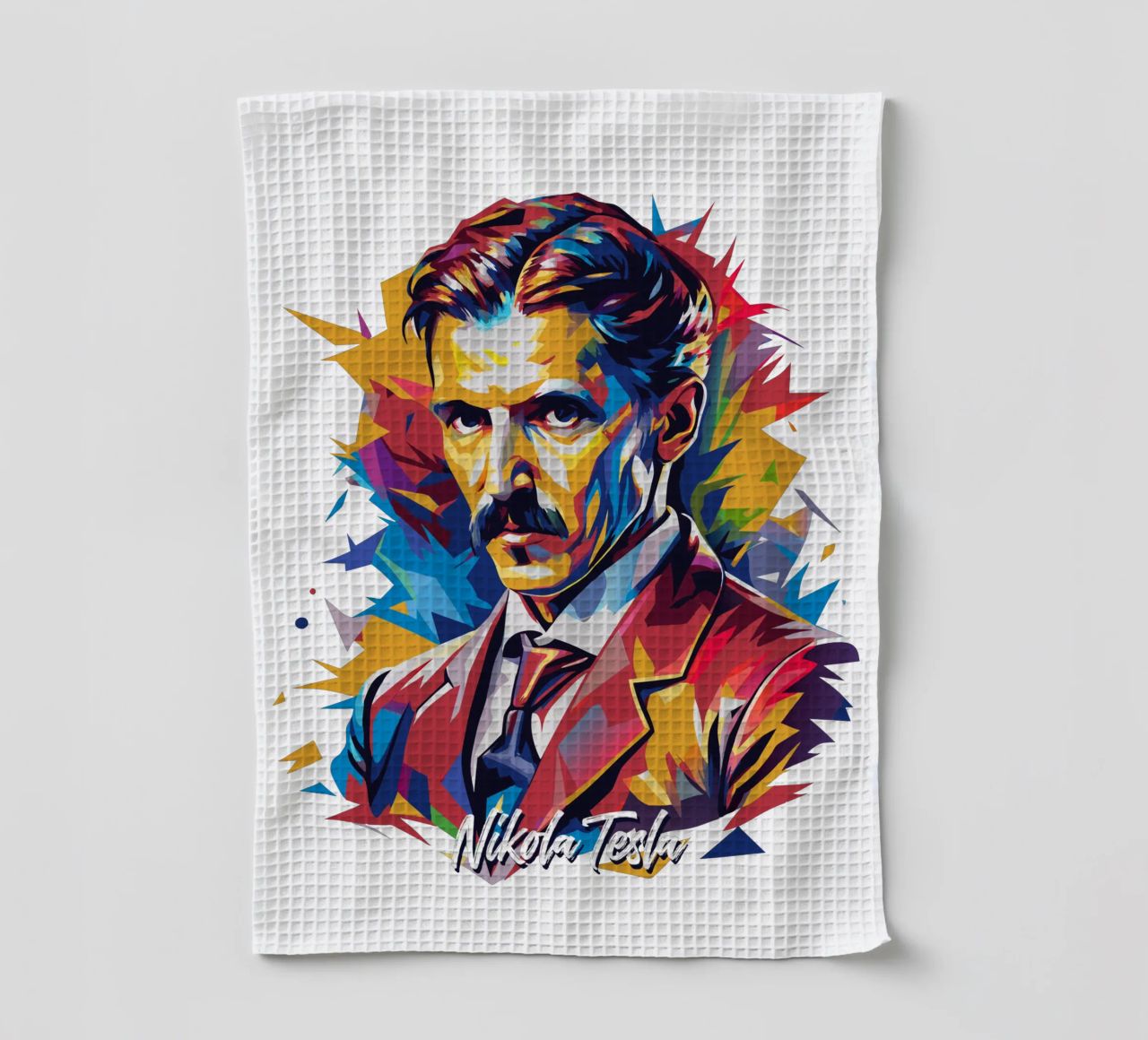 Nikola Tesla In WPAP Pop Art canovaccio da cucina da vectorartnesia